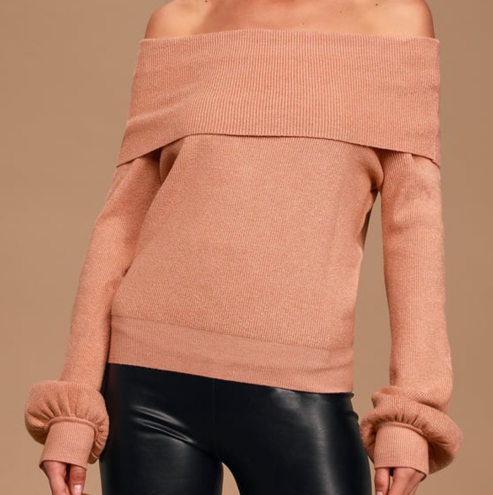 Lulu's Head Over Heels blush pink sweater
